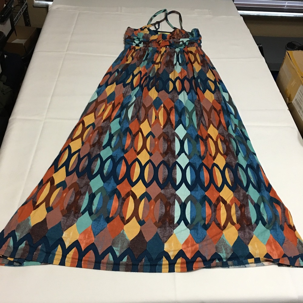 Anthropologie Maeve Noetzie Maxi Dress XS Petite Geometric Coastal Cowgirl Indie